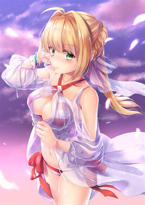 Saber Extra Saber Extra Saber Bride Red Saber Anime Ero Swim