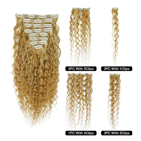 Clip In Curly Extensions Blonde | Lavadene Hair Extensions