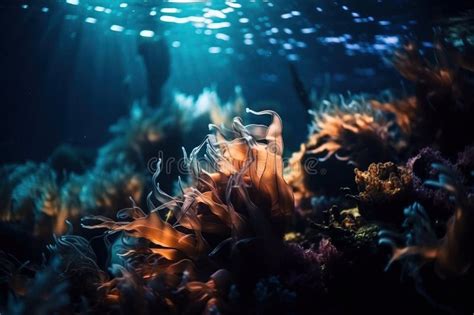 Una Escena Submarina De Un Arrecife De Coral En La Que La Luz Del Sol