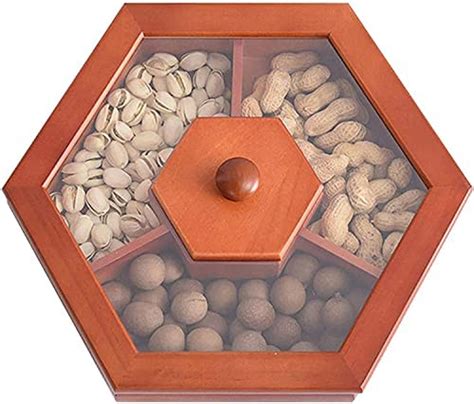 KA Wooden Dried Fruit Box Multifunction Snack Storage Container