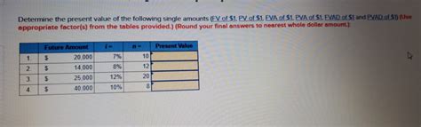 Solved Determine The Present Value Of The Following Single Chegg