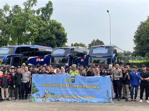 Mudik Ceria Penuh Makna Bersama Polda Sumut Dan Mahasiswa Sumut Dari