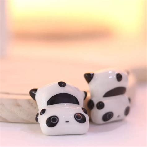 Japanese Style Chopstick Rack Cute Panda Shape Ceramic Ware Porcelain