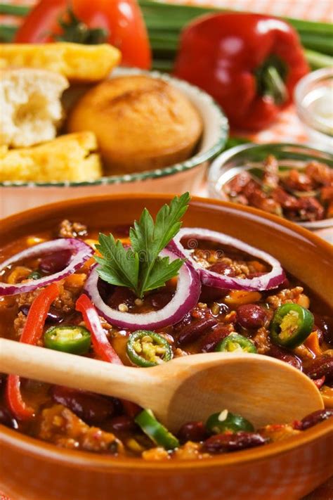 Mexican chili beans stock image. Image of beans, bread - 14418229