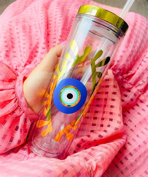 Evil Eye Tumbler With Your Name Evil Eye Design Amida By Zaa Etsy