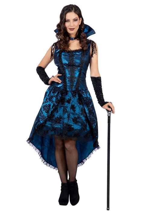 Vampirkostüm Vampir Kostüm Blutsauger Mistress Halloween Kleid Damen