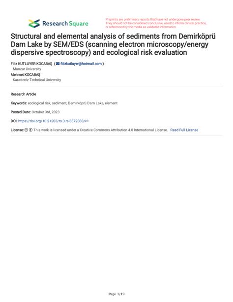 PDF Structural and elemental analysis of sediments from Demirköprü