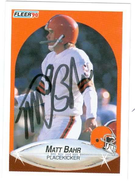 Matt Bahr autographed Football Card (Cleveland Browns) 1990 Fleer #47