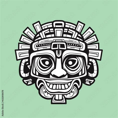 Aborigines Mask Head Vector Graphic Aborigines Mask Vector Illustration