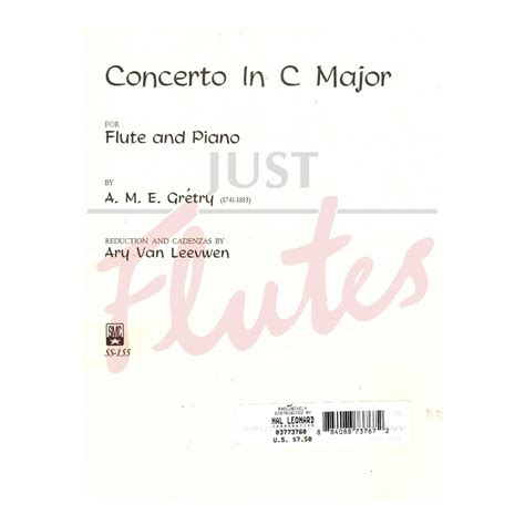 Flute Concerto in C major A Grétry Just Flutes London