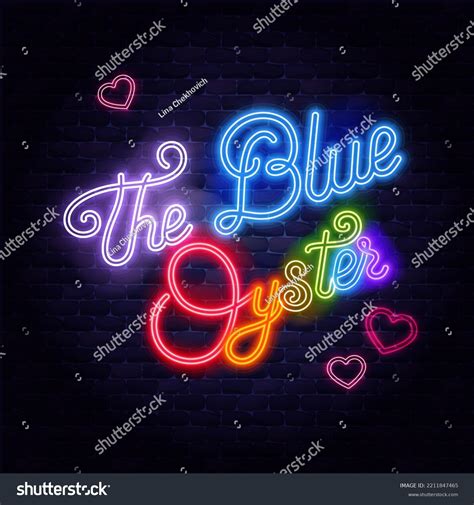 Gay Bar Neon Sign Blue Oyster Stock Vector Royalty Free Shutterstock
