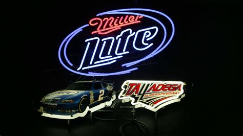 Miller Lite Beer Talladega Neon Sign At The Eddie Vannoy Collection 2020 As G249 Mecum Auctions