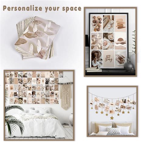 Buy Anerza Pcs Beige Wall Collage Kit Aesthetic Pictures Boho Room