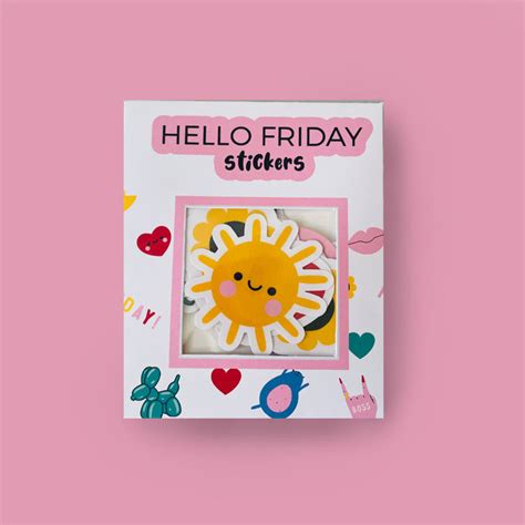 Happy Friday Stickers - Fox & Moon