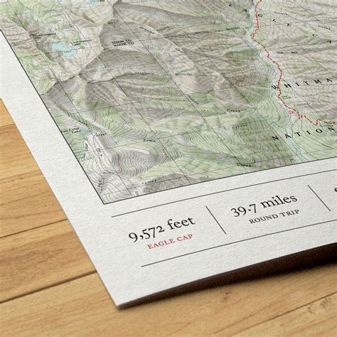 Eagle Cap Wilderness Trail Map Wallowa Mountains, OR Framed Print or ...