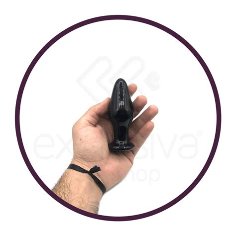 Lovetoy Glass Romance Plug Anal Em Vidro Preto Exclusiva SexShop