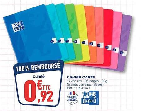 Promo Cahier Carte Oxford Chez Bureau Vall E Icatalogue Fr