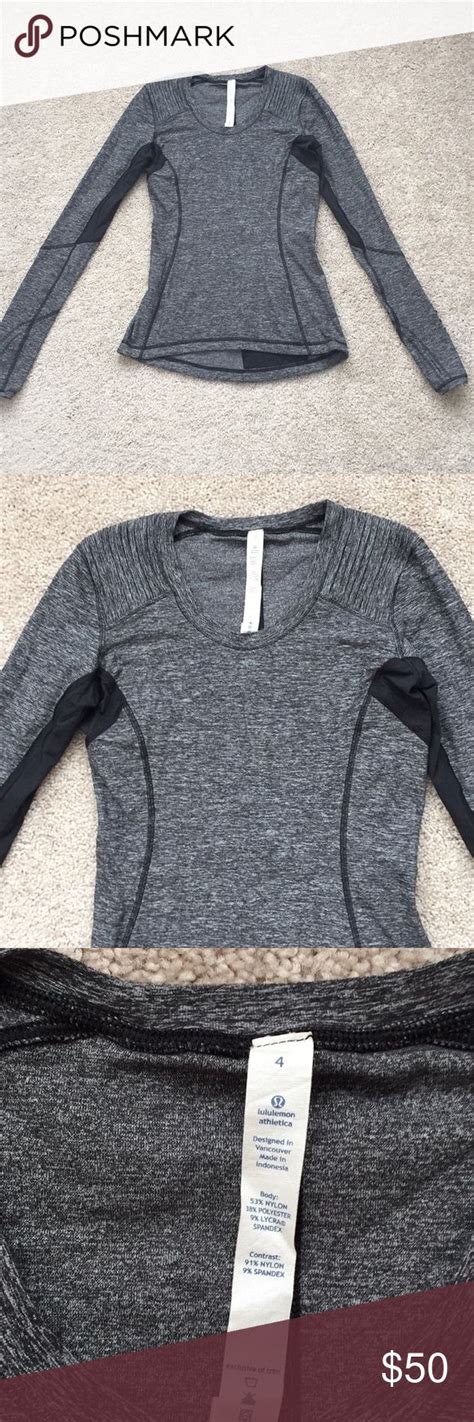 Lululemon Gray Long Sleeve Top Sz 4 Grey Long Sleeve Tops Long