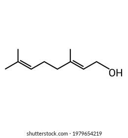 Chemical Structure Geraniol C10h18o Stock Vector (Royalty Free ...