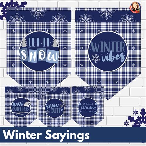 Printable Winter Banner Party Decoration With Customizable Pennants Etsy