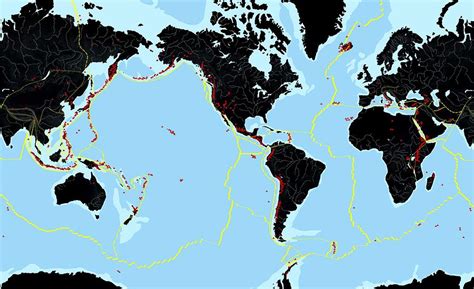 Global Volcanoes Map Photograph By Gary Hincks