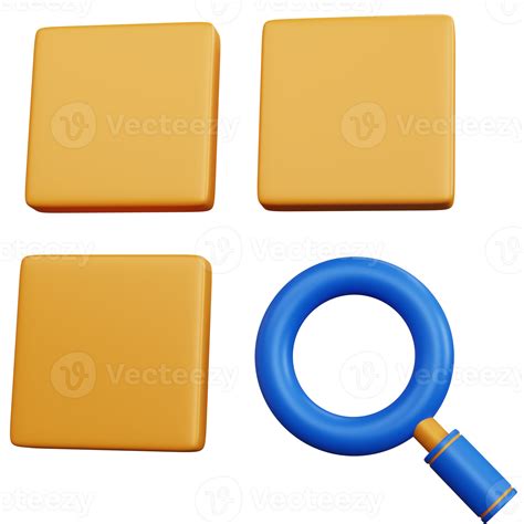 3d Rendering Yellow Icon App Search Isolated 10161412 Png