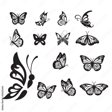 Vetor De Silhouettes Of Butterflies Black Pictures Of Butterflies