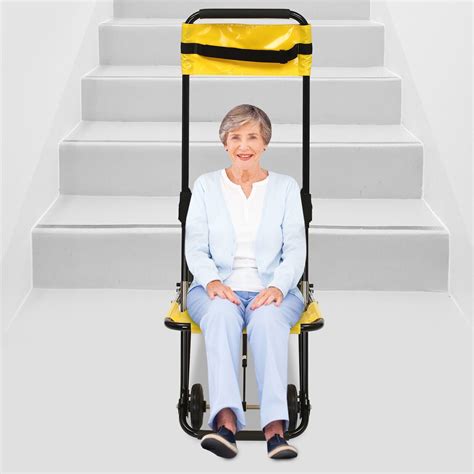 Manual Lift Stair Chair Withstands 350.53 lbs, Portable Folding Stair