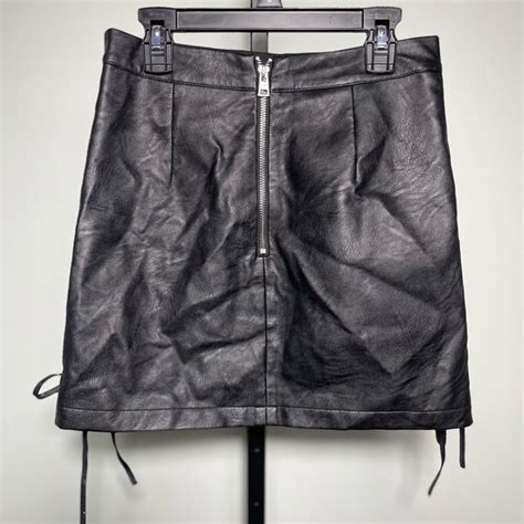 Topshop Skirts Topshop Faux Leather Lace Up Mini Skirt Size 2 Nwot