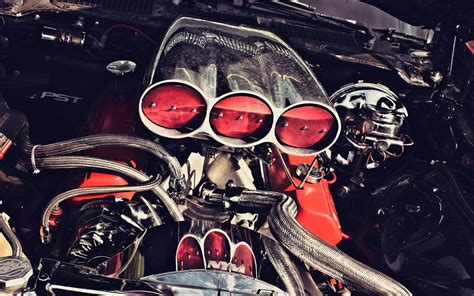 Red Vehicle Engine Bay Engine Car Hd Wallpaper Wallpaper Flare