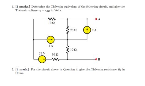 Solved 4 2 marks Determine the Thévenin equivalent of Chegg