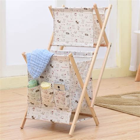 Folding Wood Laundry Hamper And Canvas Bag Buy Canvas Laundry Bags