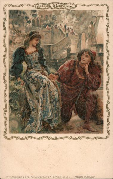 Jessica and Lorenzo - The Merchant of Venice Authors & Writers Postcard