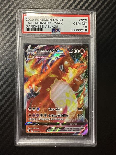 Mavin Charizard Vmax Full Art Graded Pokemon Card Darkness Ablaze