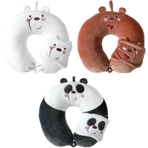 We Bare Bears Neck Pillow With Eye Mask By Miniso Hobbies Toys