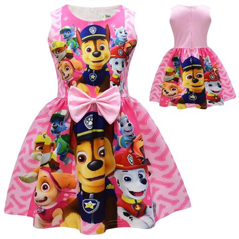 PAW Patrol Cosplay Marshall Rubble Chase Skye Vestidos De Niñas Empalme