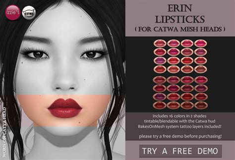 Second Life Marketplace Izzies Erin Lipsticks Catwa