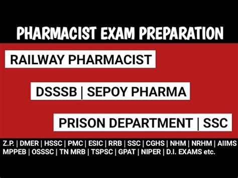 PHARMACIST EXAM PREPARATION RAILWAY PHARMACIST SEPOY PHARMA DSSSB