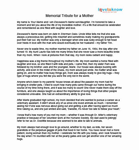 30 Sample Obituary For Mother Tate Publishing News