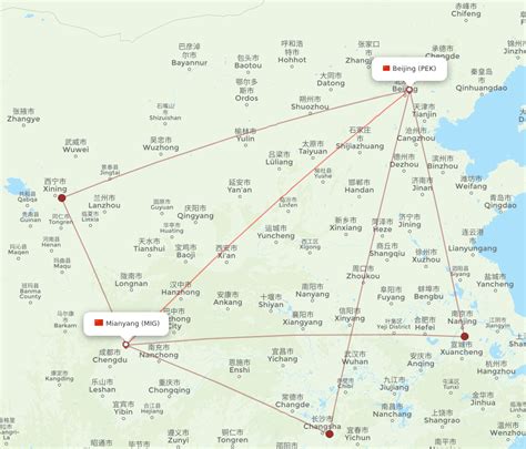 Flights From Mian Yang To Beijing Mig To Pek Flight Routes