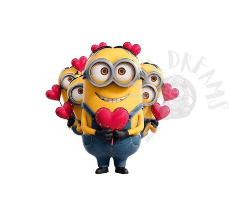 Set Of Minions Valentine S Day Digital Images For Printing T Shirts