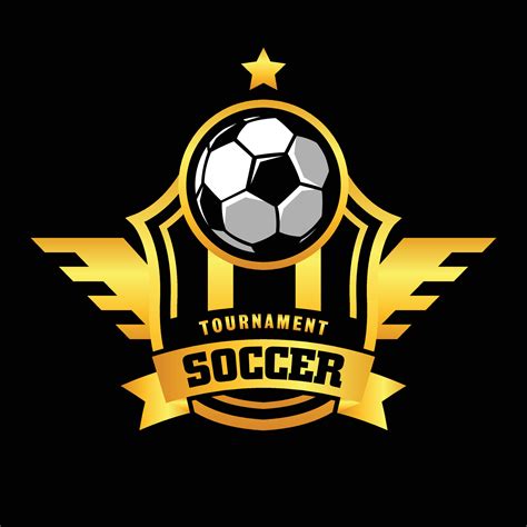 Soccer Gold Color Football Badge Logo Design Templates Sport Team