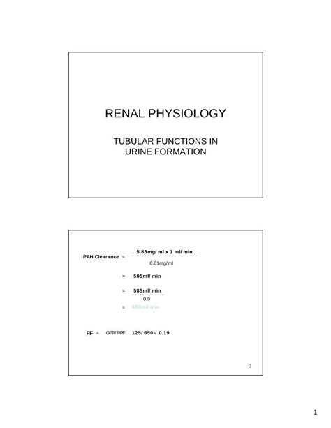 Pdf Renal Physiology Angelfire Renal Physiology Tubular