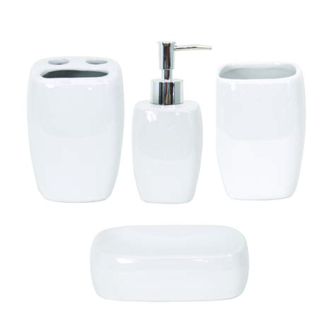 Classic 4 Piece Bathroom Accessories Set In White Ceramic Ceramicstore