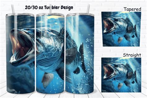 Bass Fish Oz Skinny Tumbler Wrap Graphic By Regulrcrative