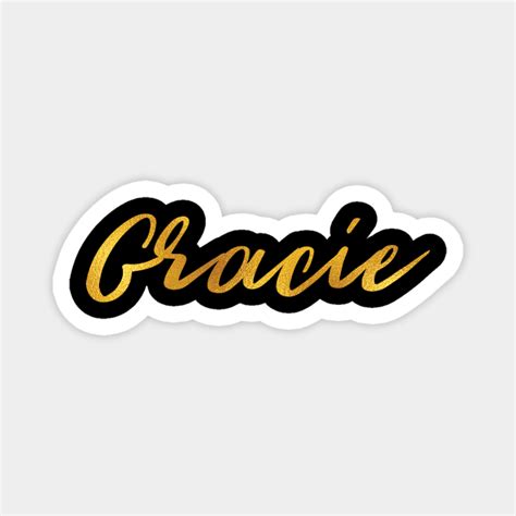 Gracie Name Hand Lettering In Faux Gold Letters Gracie Magnet