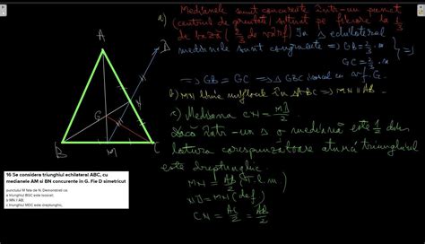 Se Considera Triunghiul Echilateral Abc Cu Medianele Am Si Bn
