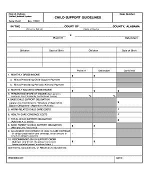 Fillable Online Eforms Alacourt Form CS 42 Alabama Unified Judicial