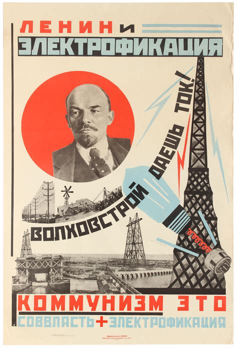 Sold Price Propaganda Poster Lenin Communism Electrification