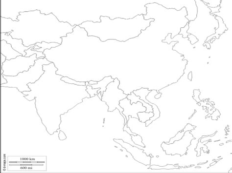 East Asia Outline Map